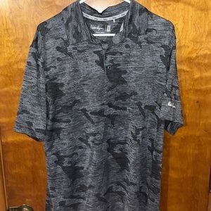 Gray camo golf polo